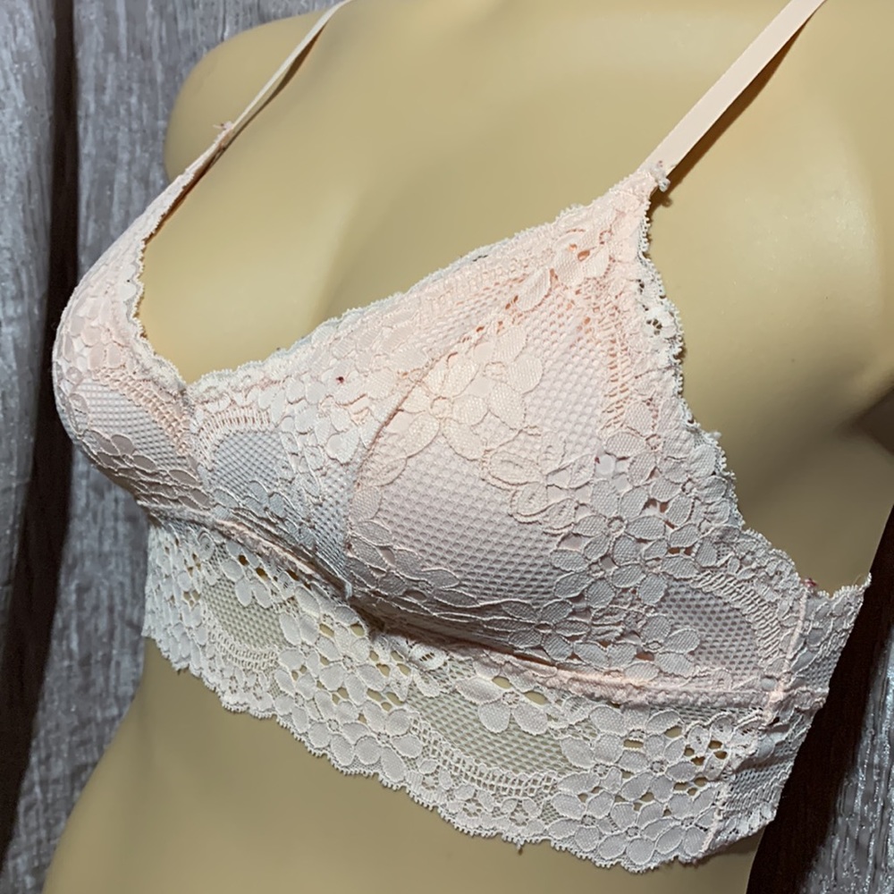 Forever21 Lace Bralette Bra Peach M - Picture 6 of 15